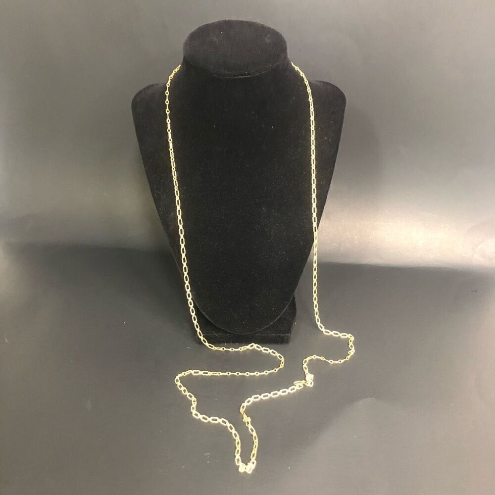 gold tone chain 22.5in long layer barrel twist‎ clasp chain link vintage classic